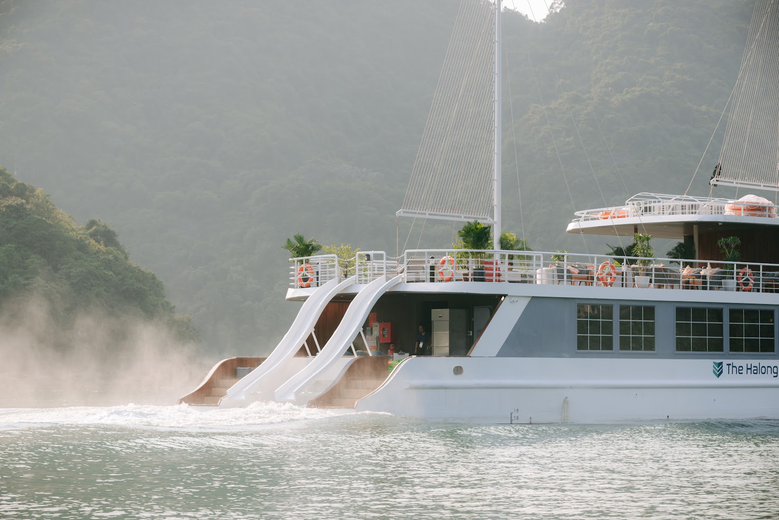 Ocean Water Slide into Halong Bay